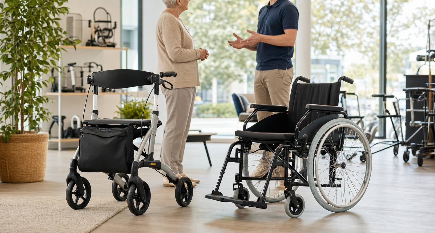 Rollator of rolstoel kiezen bij Gezondheid Centraal